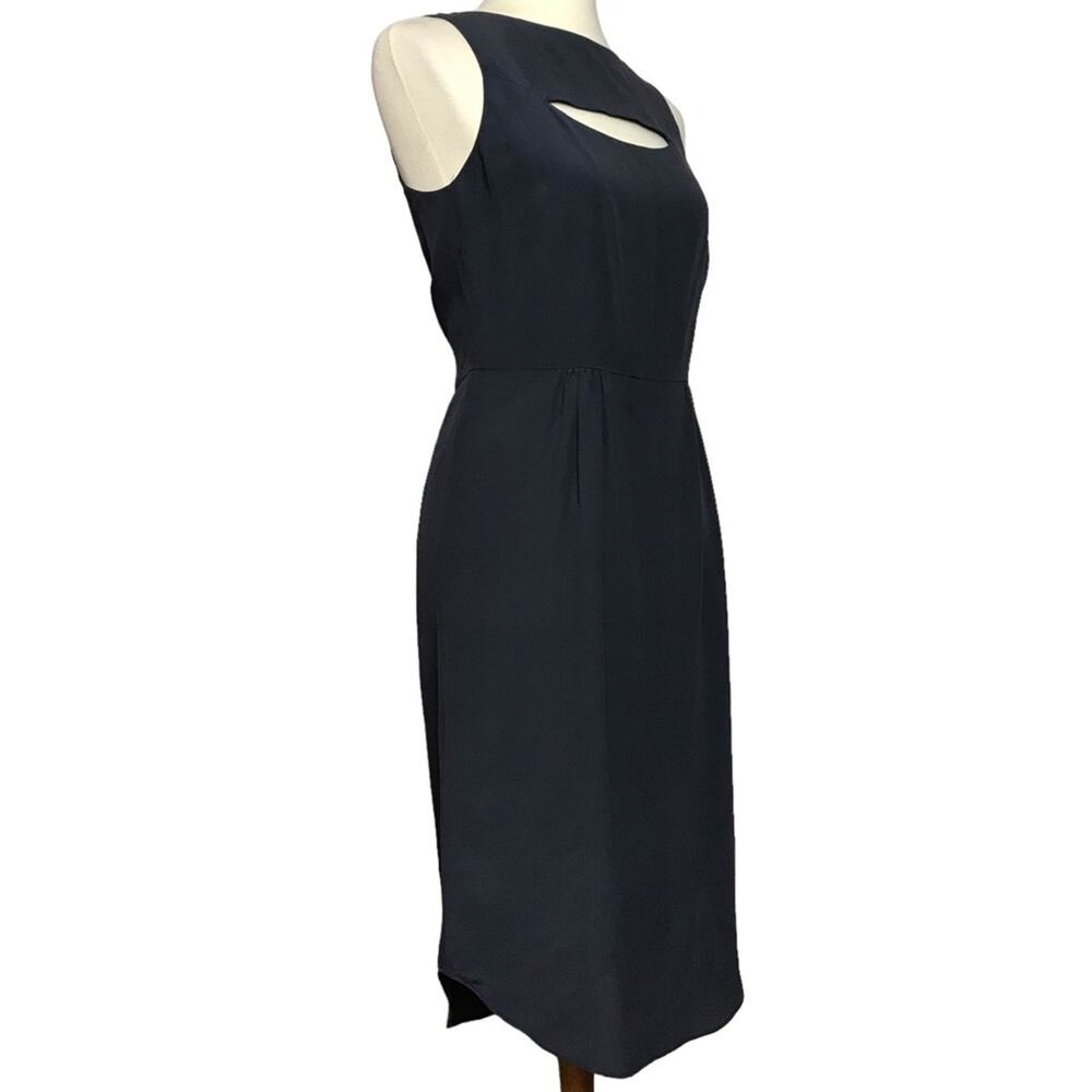 Ulla Johnson Silk Charcoal Grey Beateu Neckline Cut Out Midi Cocktail Dress S - Picture 5 of 12